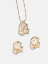 BaubleBar Disney Princess Kids' Jewelry Set - Ariel - Disney Princess clip-on earrings and necklace