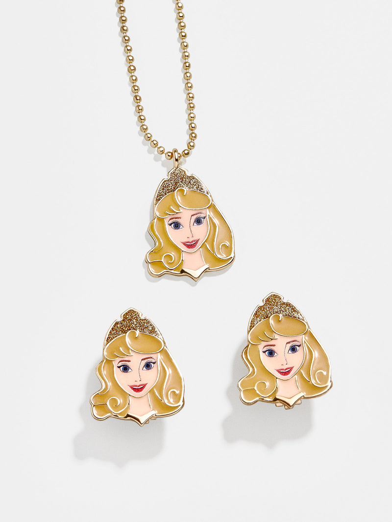 BaubleBar Disney Princess Kids' Jewelry Set - Sleeping Beauty - Disney Princess clip-on earrings and necklace