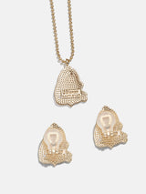 BaubleBar Disney Princess Kids' Jewelry Set - Sleeping Beauty - Disney Princess clip-on earrings and necklace