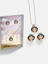 BaubleBar Disney Princess Kids' Jewelry Set - Jasmine - Disney Princess clip-on earrings and necklace