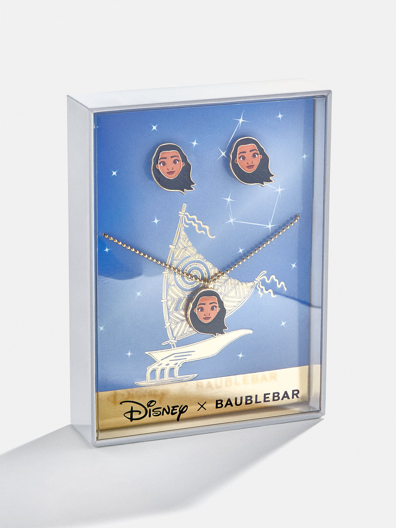 BaubleBar Disney Moana Kids' Jewelry Set - Gold - 
    Set of one Moana necklace and earrings
  
