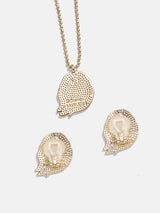 BaubleBar Moana Disney Princess Kids' Jewelry Set - Gold - 
    Disney Princess clip-on earrings and necklace
  
