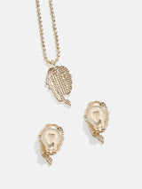 BaubleBar Disney Princess Kids' Jewelry Set - Elsa - Disney Princess clip-on earrings and necklace