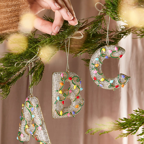 Christmas initial ornaments discount