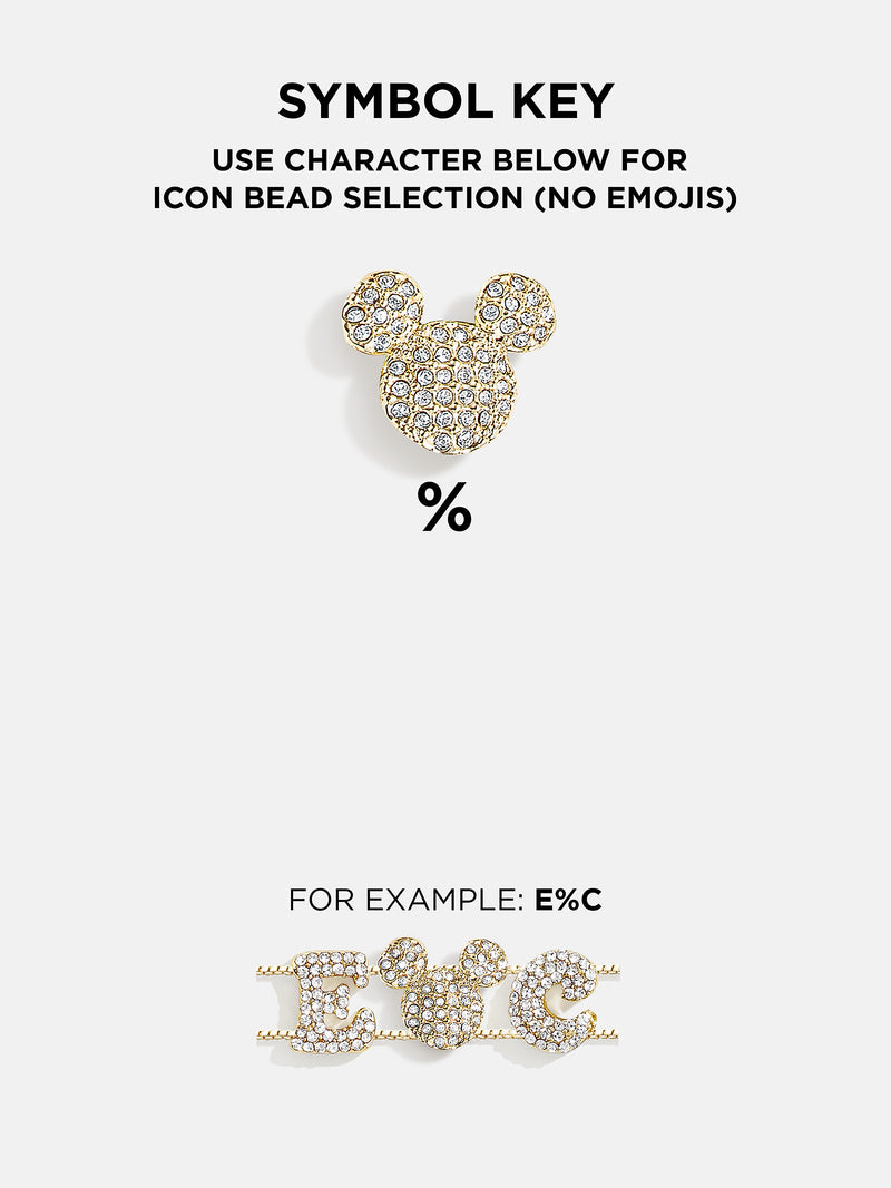 BaubleBar Mickey Mouse Disney Custom Slider Bracelet - Gold/Pavé - Get Gifting: Enjoy 20% Off​