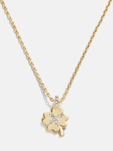 BaubleBar Extra Luck Necklace - Four leaf clover gold chain pendant necklace