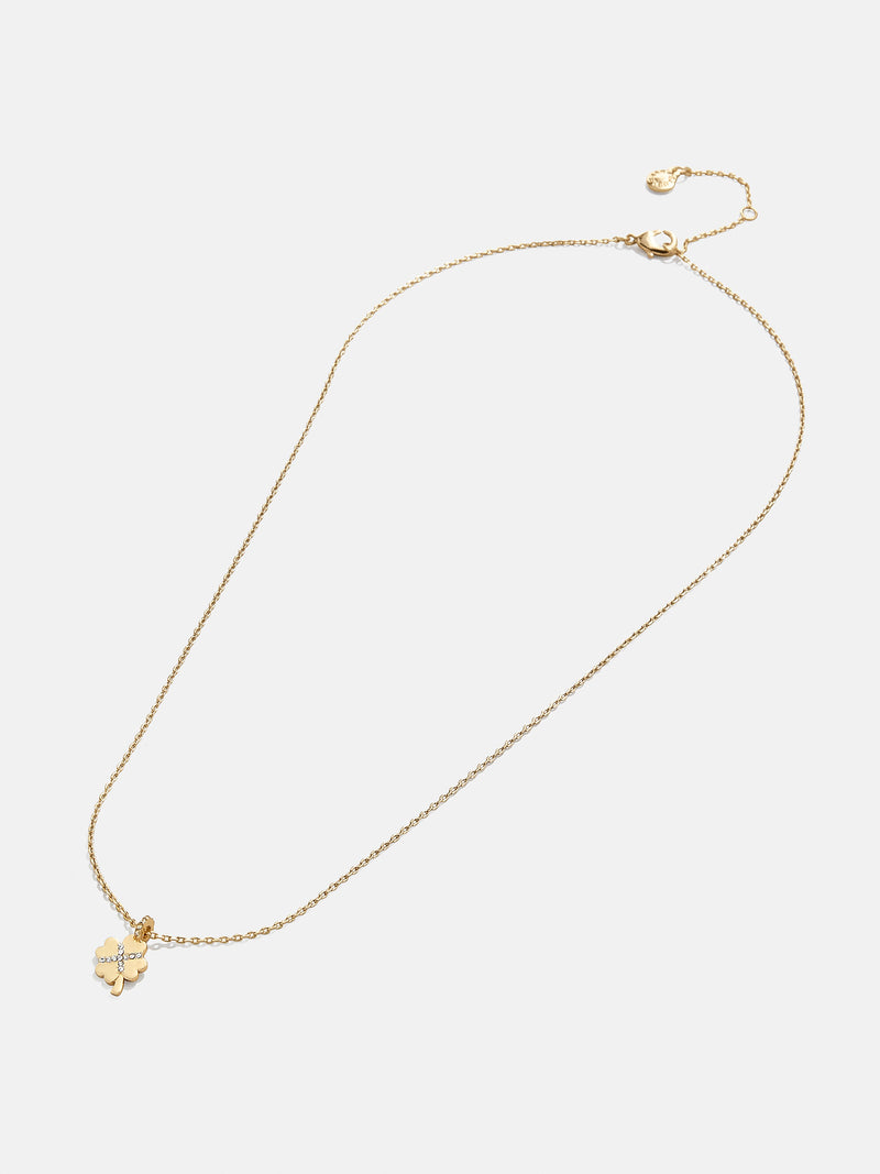 BaubleBar Extra Luck Necklace - Four leaf clover gold chain pendant necklace