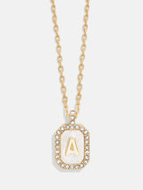 BaubleBar A - Dog tag initial necklace