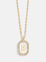 BaubleBar B - Dog tag initial necklace