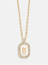BaubleBar E - Dog tag initial necklace