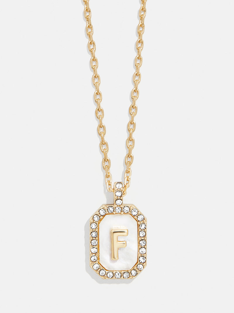 BaubleBar F - Dog tag initial necklace