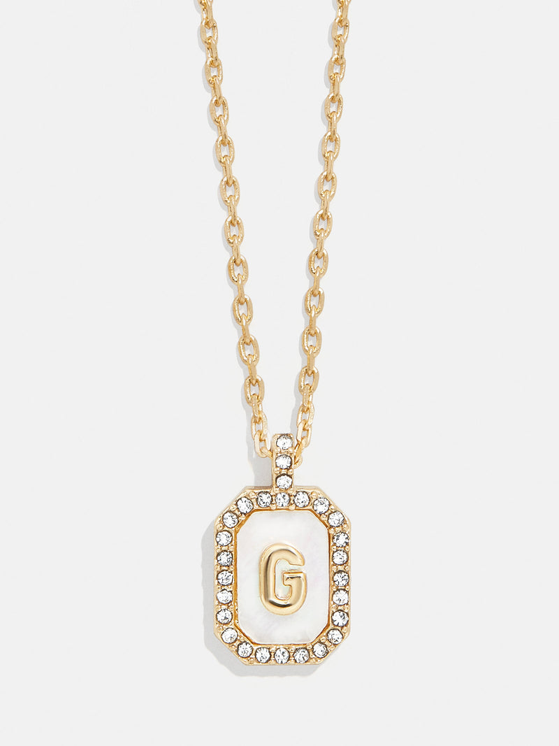 BaubleBar G - Dog tag initial necklace