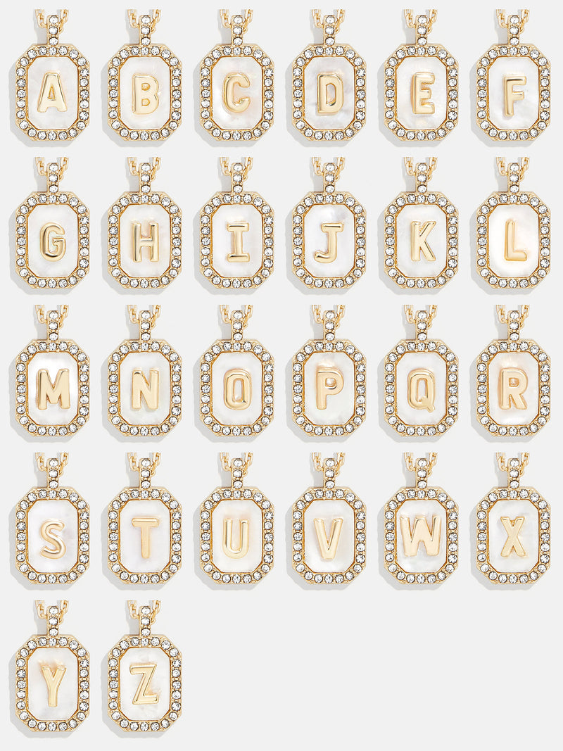 BaubleBar Gold & Mother of Pearl Initial Necklace - Mother Of Pearl - 
    Initial pendant necklace
  
