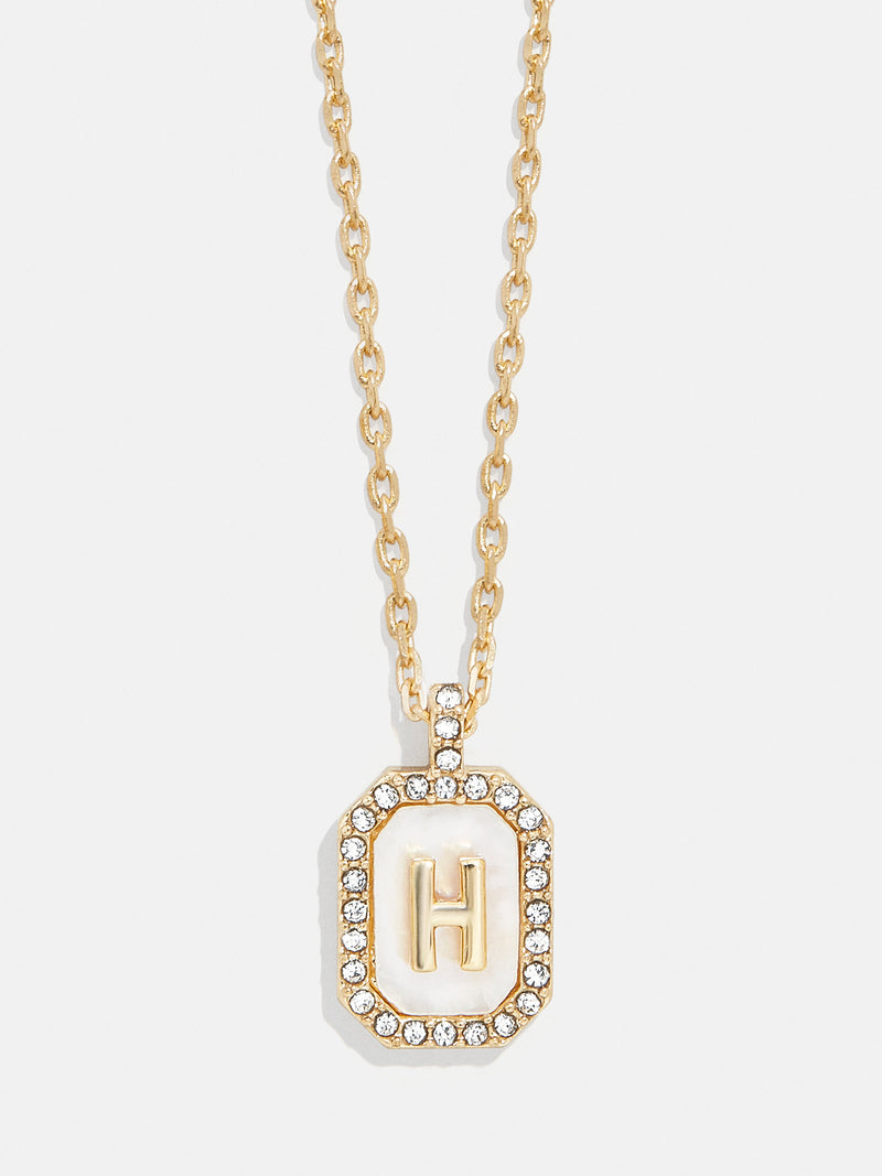 BaubleBar H - Dog tag initial necklace