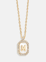 BaubleBar M - Dog tag initial necklace