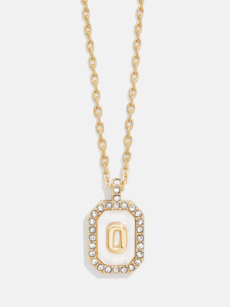 BaubleBar O - Dog tag initial necklace