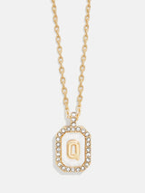 BaubleBar Q - Dog tag initial necklace