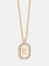 BaubleBar R - Dog tag initial necklace