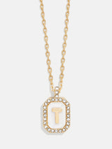 BaubleBar T - Dog tag initial necklace
