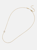 BaubleBar 18K Gold Asymmetrical Heart Necklace - Pavé Heart - 18K Gold Plated Sterling Silver, Cubic Zirconia stones