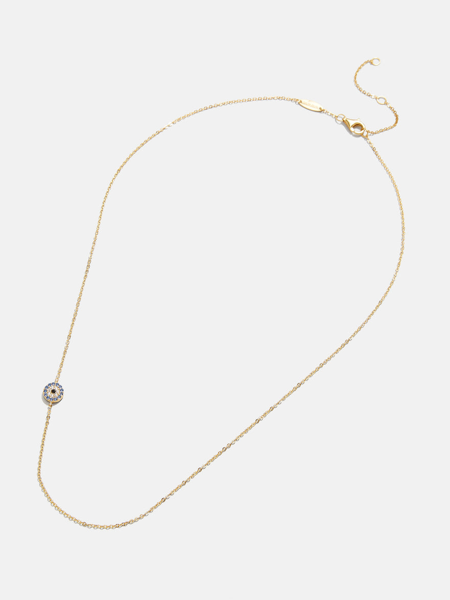 18K Gold Vermeil Asymmetrical Evil Eye Necklace - Evil Eye