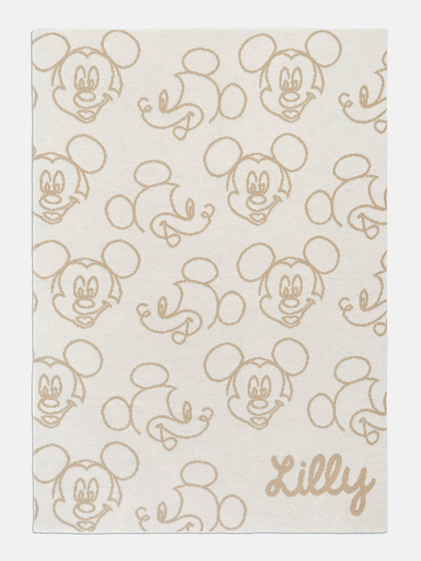Mickey Mouse Disney Outline Custom Blanket - Natural / Beige