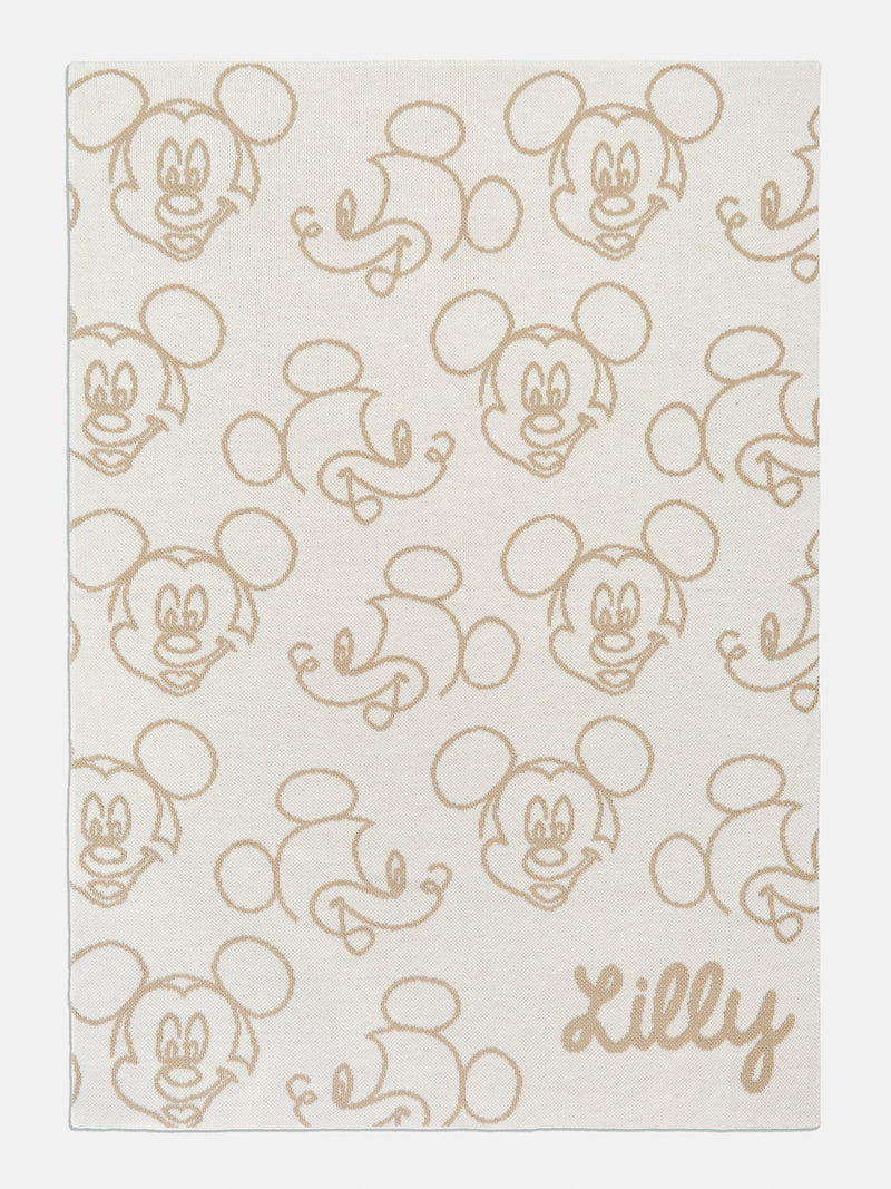 Mickey Mouse Disney Outline Custom Blanket Natural Beige