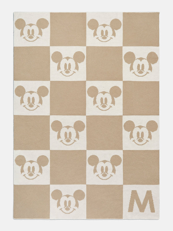 Mickey Mouse Disney Checkerboard Custom Blanket - Natural / Beige