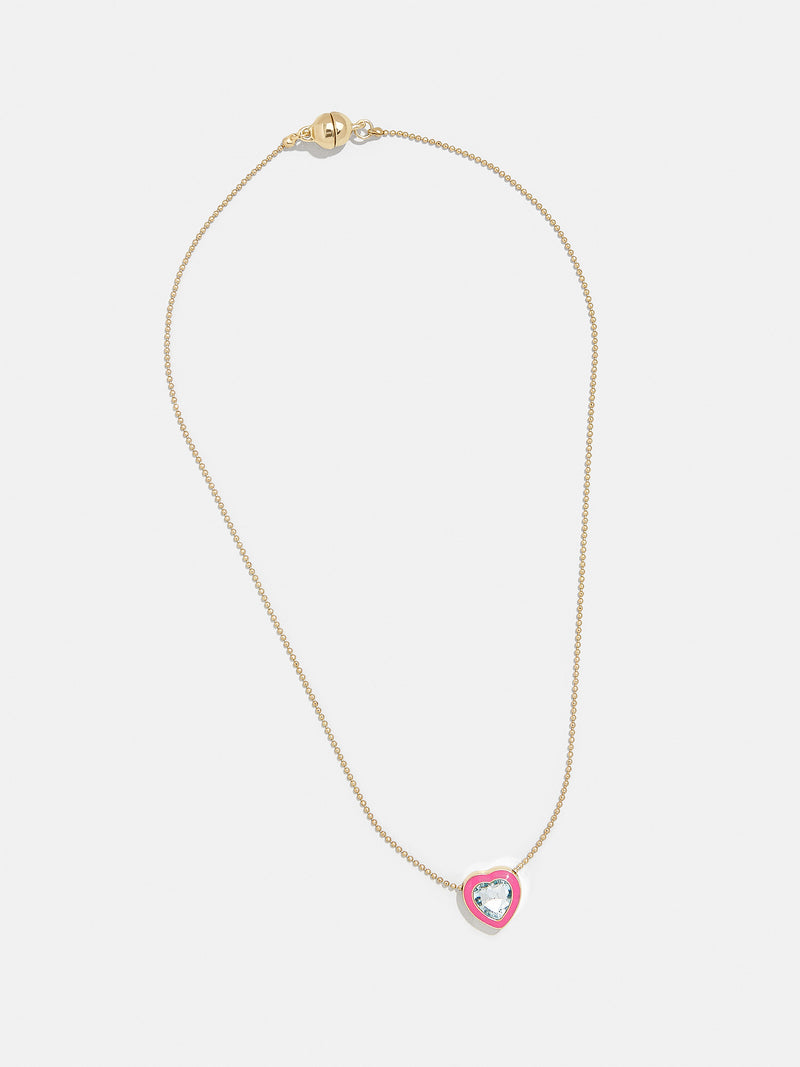 LOT OF 5 GIRLS KIDS GOLD TONE HEART NECKLACE, PINK CHOKERS heart
