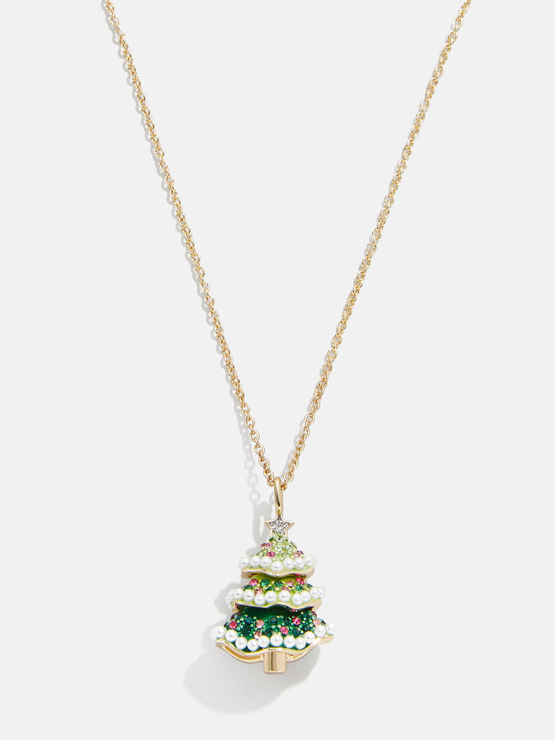BaubleBar Deck the Halls Kids' Necklace - Kids' Christmas Tree - Magnetic Christmas tree kids' necklace