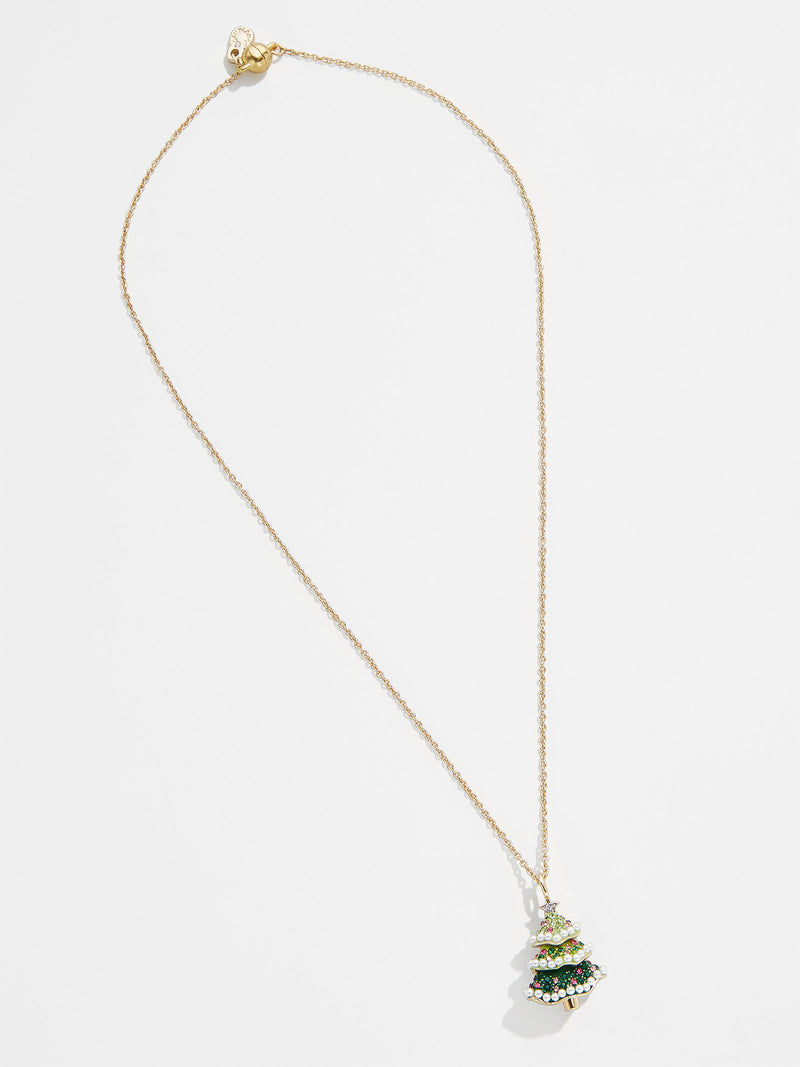 BaubleBar Deck the Halls Kids' Necklace - Kids' Christmas Tree - Magnetic Christmas tree kids' necklace