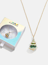 BaubleBar Deck the Halls Kids' Necklace - Kids' Christmas Tree - Magnetic Christmas tree kids' necklace