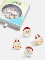 BaubleBar Shade 1 - One set of Santa Claus earrings, one set of Mrs. Claus earrings