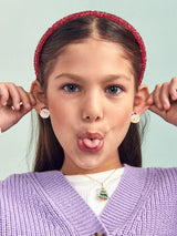 BaubleBar Mr. & Mrs. Claus Kids' Clip-On Earring Set - Red/White - 
    Set of two christmas earrings
  
