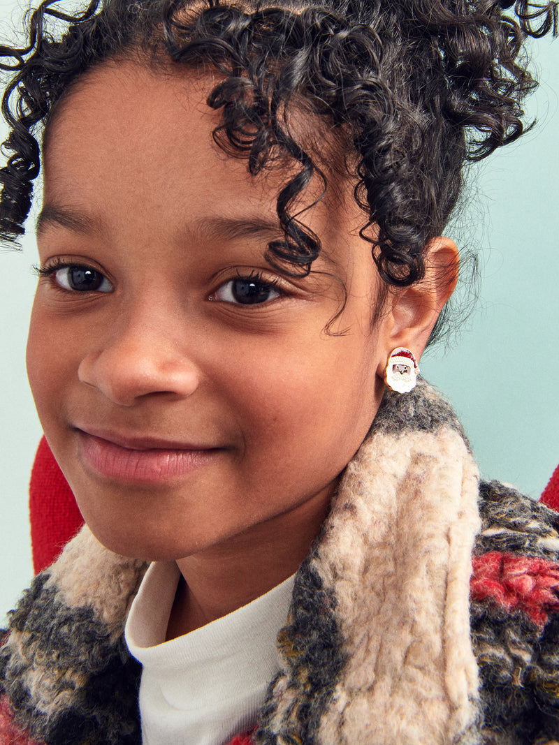 BaubleBar Mr. & Mrs. Claus Kids' Clip-On Earring Set - Red/White - 
    Set of two christmas earrings
  
