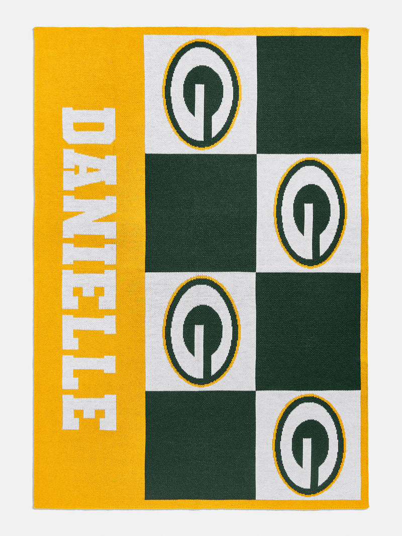 BaubleBar Green Bay Packers NFL Custom Blanket: Checkerboard Print - Green Bay Packers - Custom, machine washable blanket