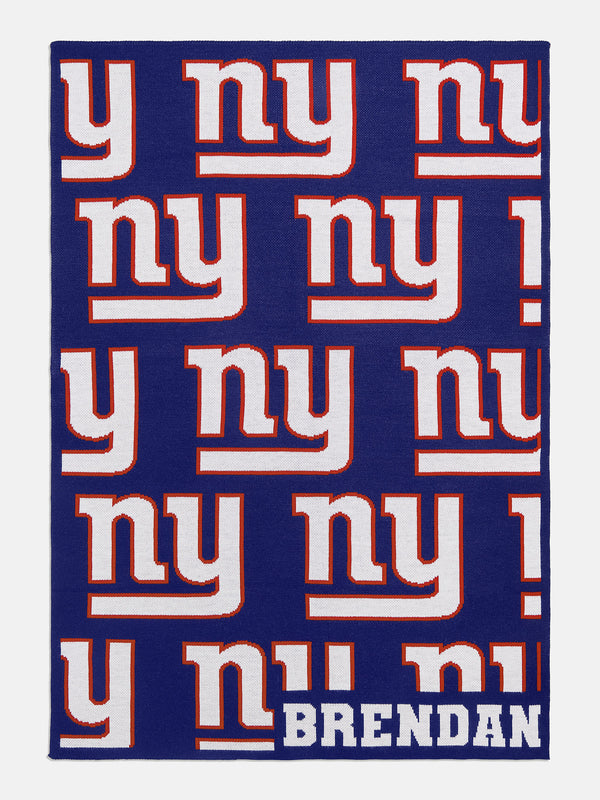 New York Giants NFL Custom Blanket: Navy All Over Print - New York Giants