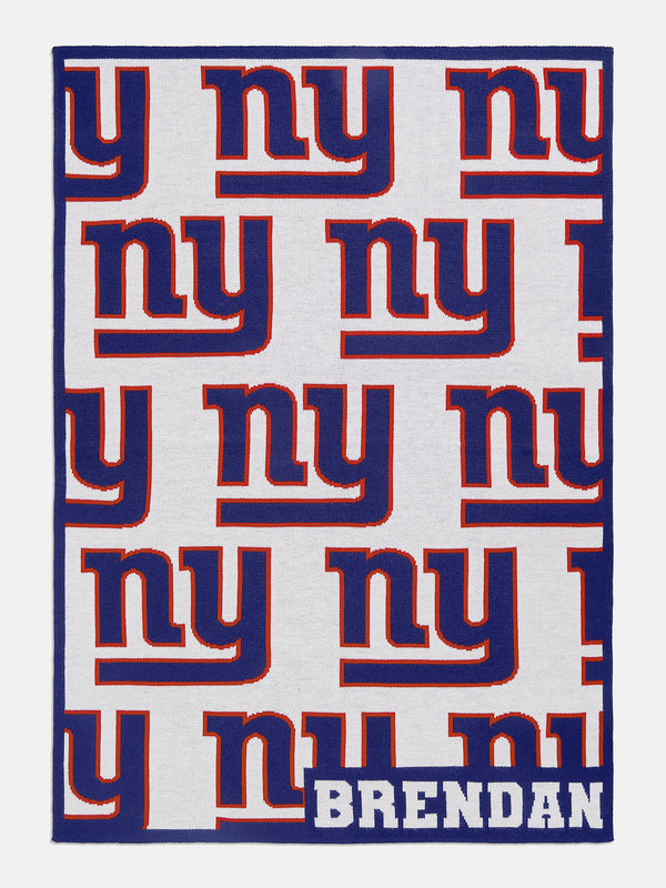 New York Giants NFL Custom Blankets: White All Over Print - New York Giants