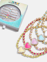 BaubleBar Sweetheart Kids' Pisa Bracelet Set - Assorted Hearts - 
    Five gold beaded stretch bracelets
  
