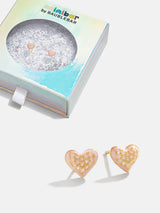 BaubleBar Child at Heart 18K Gold Kids' Earrings - Light Pink - 18K Gold Plated Sterling Silver