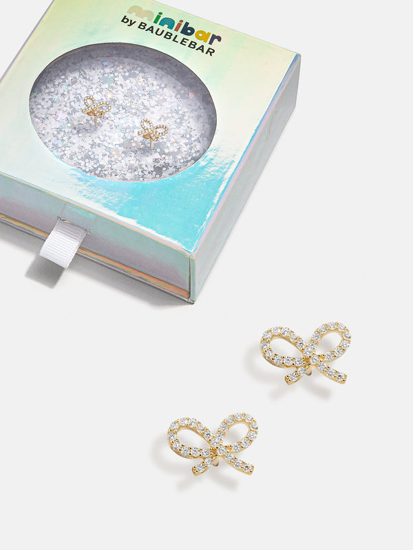 Greatest Gift 18K Gold Kids' Earrings - Clear/Gold
