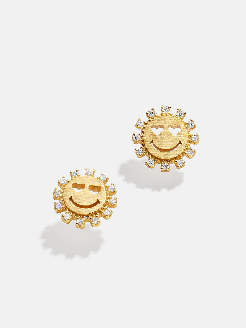 BaubleBar Don't Worry, Be Happy 18K Gold Kids' Earrings - 18K Gold Plated Sterling Silver