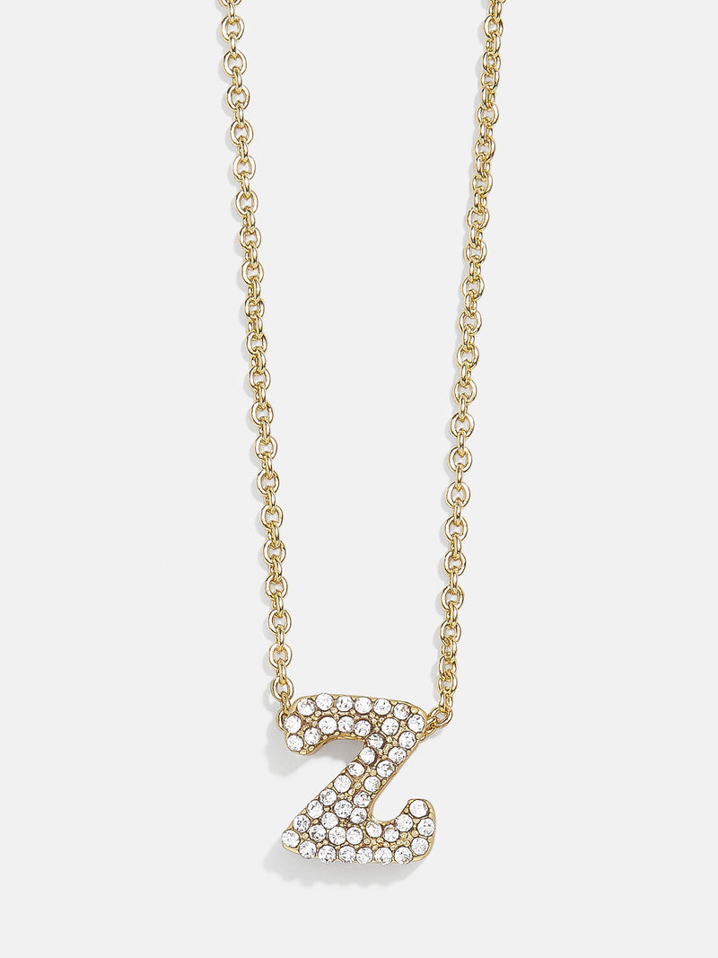 BaubleBar Z - Gold chain with pavé bubble letter pendant