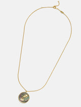 BaubleBar Zodiac 18K Gold Medallion Necklace - Reversible, Mother of Pearl and 18K Gold Plated Sterling Silver