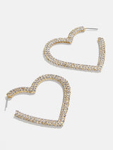 BaubleBar Reva Earrings - Clear - Crystal heart hoop statement earrings