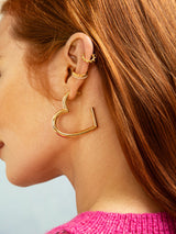 BaubleBar Reva Earrings - Gold - Gold heart hoop statement earrings
