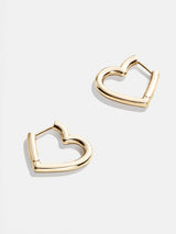 BaubleBar Velma Earrings - Gold - Gold heart hoop earrings