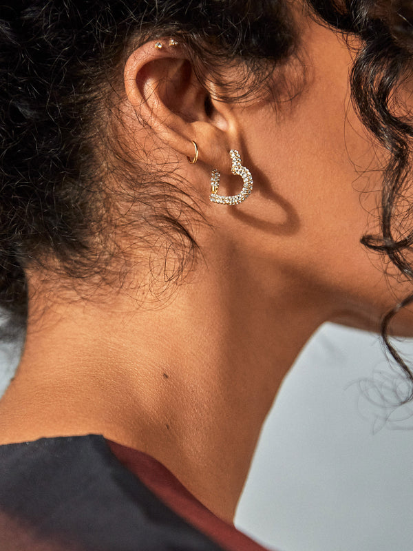 Velma Earrings - Gold/Pavé