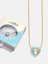 BaubleBar Blue - Kids' heart necklace
