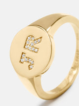 BaubleBar 18K Gold Double Initial Signet Ring - Double Letter - Cyber Monday Ends Tonight: Enjoy 20% Off​